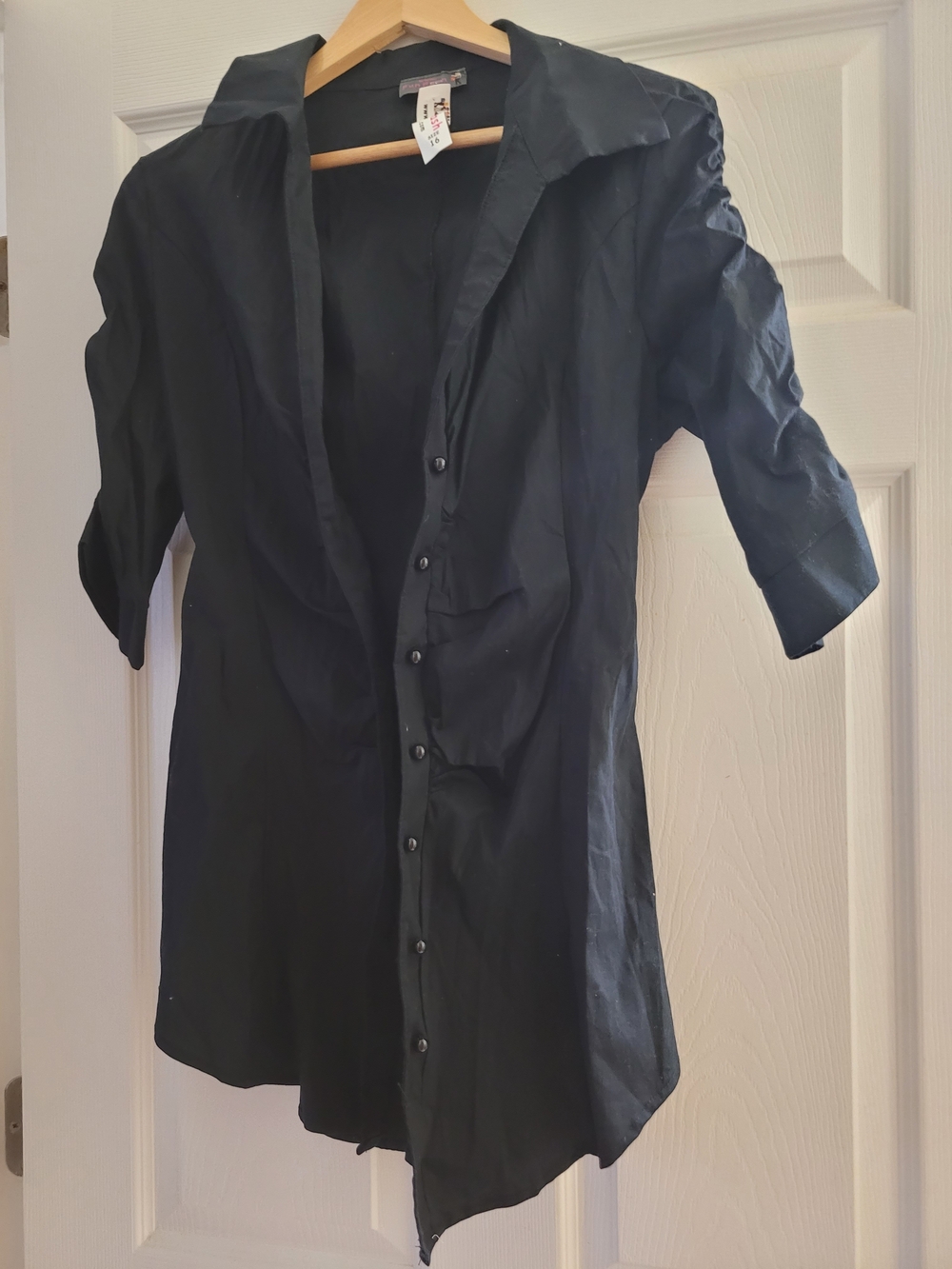 FunFash Black Casual Button-Down Shirt